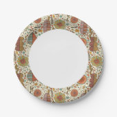 夏の花の模様葉は、 ペーパープレート (正面)