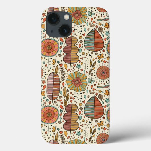 夏の花の模様葉 Case-Mate iPhoneケース (裏面)
