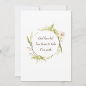 夏の花の緑のフローラ結婚枠 セーブザデート (裏面)