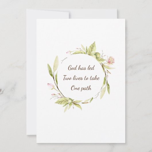 夏の花の緑のフローラ結婚枠 セーブザデート (裏面)