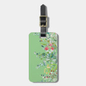 夏の花の緑の荷札 ラゲッジタグ (正面縦)