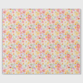 夏の花の花柄 ラッピングペーパー (フラット)