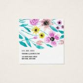 夏の花の葉ロゴのヘアディスプレイカード (裏面)