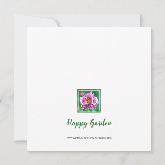 夏の花の蝶フラットグリーティングカード カード (裏面)