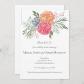 夏の花をモダンにデザインしたフラワー招待状 招待状 (正面/裏面)