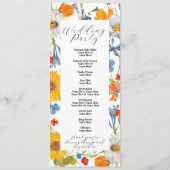 夏の花をモチーフにしたウェディングメニュー・式の詳細 プログラム (裏面)