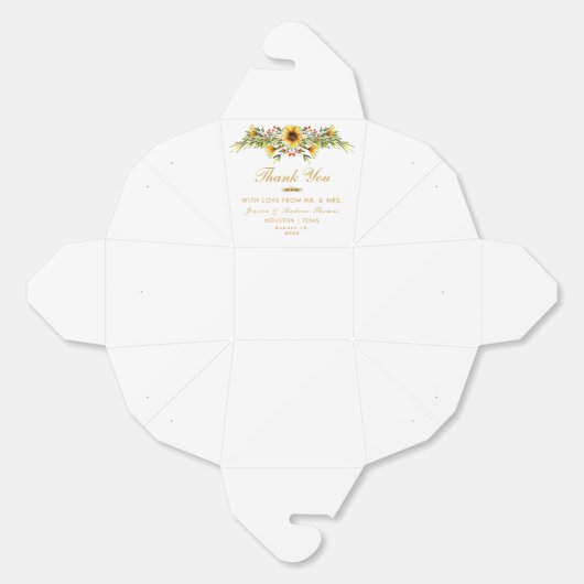 夏の花を飾ったウェディング フェイバーボックス (見開き)