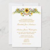夏の花を飾ったウェディング 招待状 (正面)