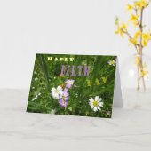 夏の花ハッピーバースデーグリーティングカード カード (黄色い花)