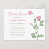 夏の花ピンクの花のガーデン ブライダルシャワー インビテーションポストカード (正面)