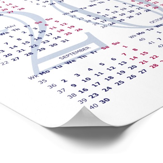 夏の花ファインアートカレンダー2024ポスター ポスター (角)