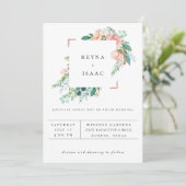 夏の花フレーム ウェディング招待状 案内状 (スタンド正面)