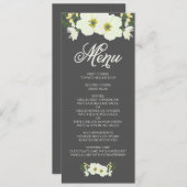 夏の花メニューカード |黄色とグレー メニュー (正面/裏面)