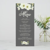 夏の花メニューカード |黄色とグレーII メニュー (スタンド正面)