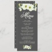 夏の花メニューカード |黄色とグレーII メニュー (正面/裏面)