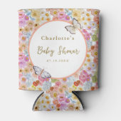 夏の花咲き蝶々ベビーシャワーカスタム 缶クーラー (正面)