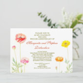 夏の花園での結婚記念日 招待状 (スタンド正面)