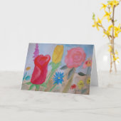 夏の花園グリーティングカード カード (黄色い花)