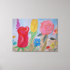 夏の花園延伸キャンバス印刷 キャンバスプリント