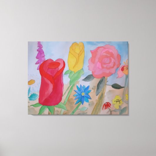 夏の花園延伸キャンバス印刷 キャンバスプリント (正面)