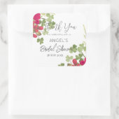 夏の花園 ブライダルシャワーのお礼 スクエアシール (バッグ)