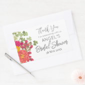 夏の花園 ブライダルシャワーのお礼 長方形シール (封筒)