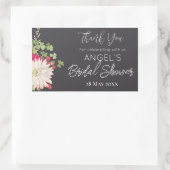 夏の花園 ブライダルシャワーのお礼 長方形シール (バッグ)