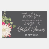 夏の花園 ブライダルシャワーのお礼 長方形シール (正面)