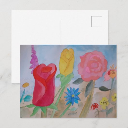 夏の花園 ポストカード (正面/裏面)