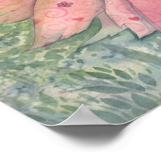 夏の花妖精の国アートポスター ポスター (角)