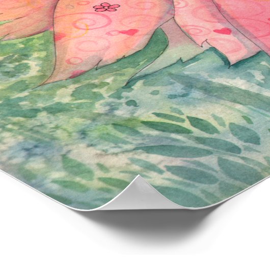 夏の花妖精の国アートポスター ポスター (角)