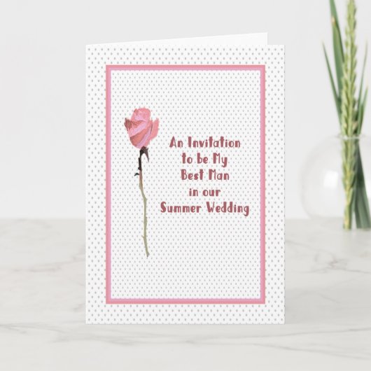 夏の花婿介添人となる結婚招待状 シーズンカード (正面)