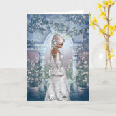 夏の花嫁結婚さんおめでとうございます カード (黄色い花)