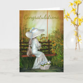 夏の花嫁結婚さんおめでとうございます カード (黄色い花)