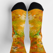 夏の花抽象芸術オレンジ金ゴールド黄 ソックス (上部)