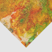 夏の花抽象芸術オレンジ金ゴールド黄 薄葉紙 (詳細)