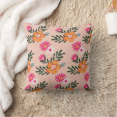 夏の花束オンピンク クッション (ブランケット)