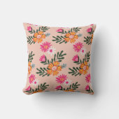 夏の花束オンピンク クッション (正面)
