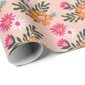 夏の花束オンピンク ラッピングペーパー (ロールコーナー)