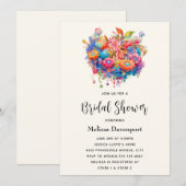 夏の花束 ボヘミアンスタイルの華やかなウェディング 招待状 (正面/裏面)