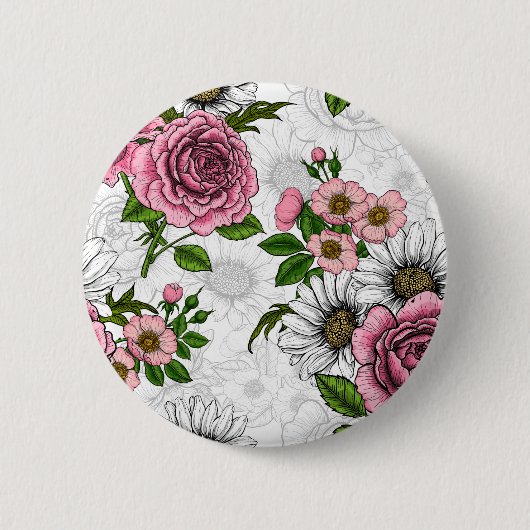 夏の花束 缶バッジ (正面)