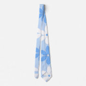 夏の花柄の空の大きな青い白い花 ネクタイ (裏面)