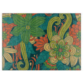 夏の花柄パターン カッティングボード (正面)