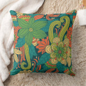 夏の花柄パターン クッション (ブランケット)