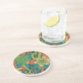 夏の花柄パターン コースター (側面)