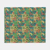 夏の花柄パターン フリースブランケット (正面(横))