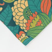 夏の花柄パターン フリースブランケット (角)