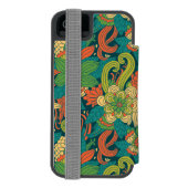 夏の花柄パターン INCIPIO iPhoneウォレットケース (フォリオ裏面)