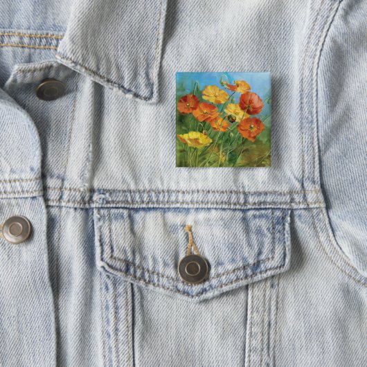 夏の花柄分野 缶バッジ (インサイチュ)