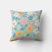 夏の花柄 クッション (裏面)